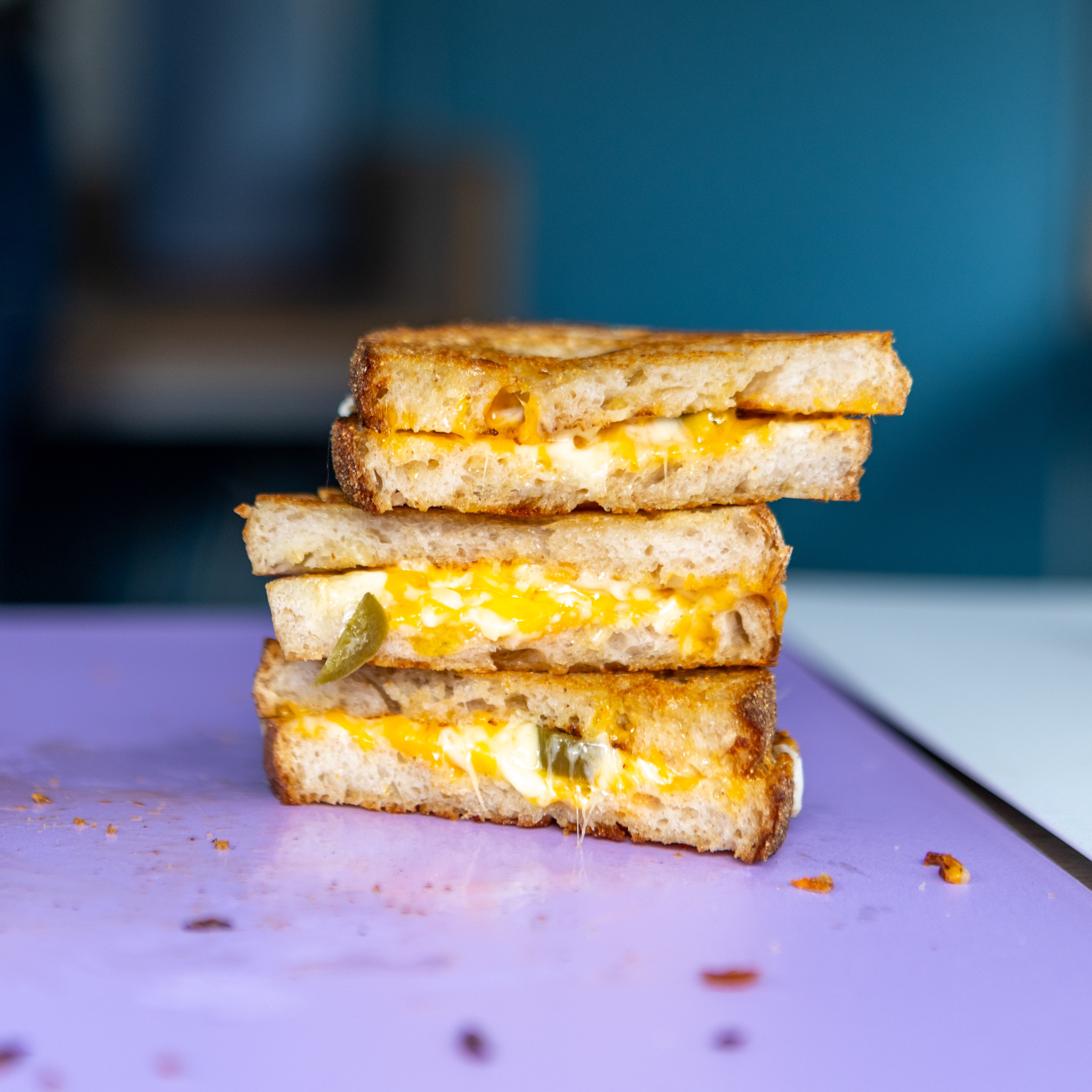 Cheese and jalapeno toastie