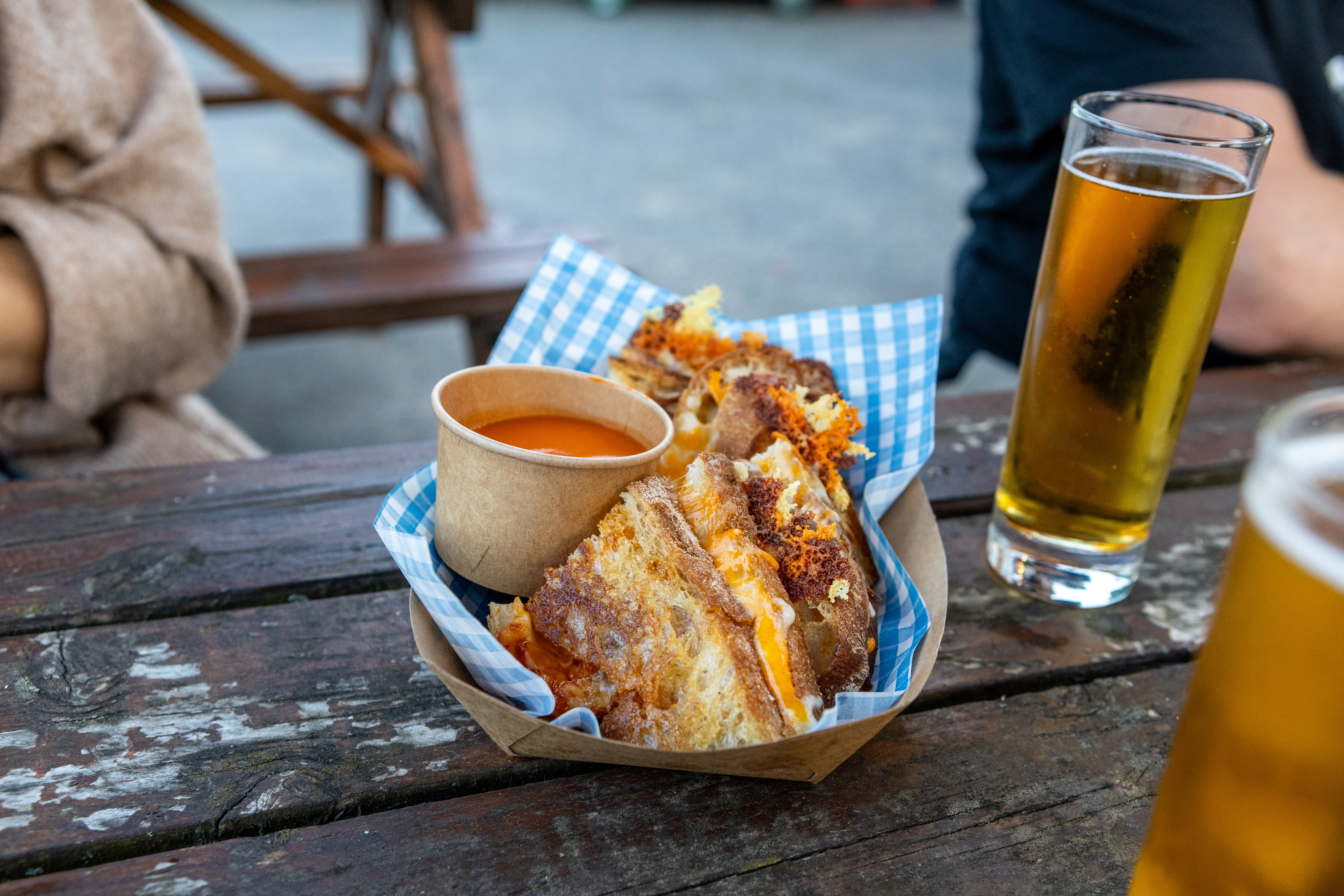 Cheese toastie with cider at a local nottingham pub